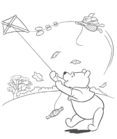 A coloring page of winnie the pooh - group